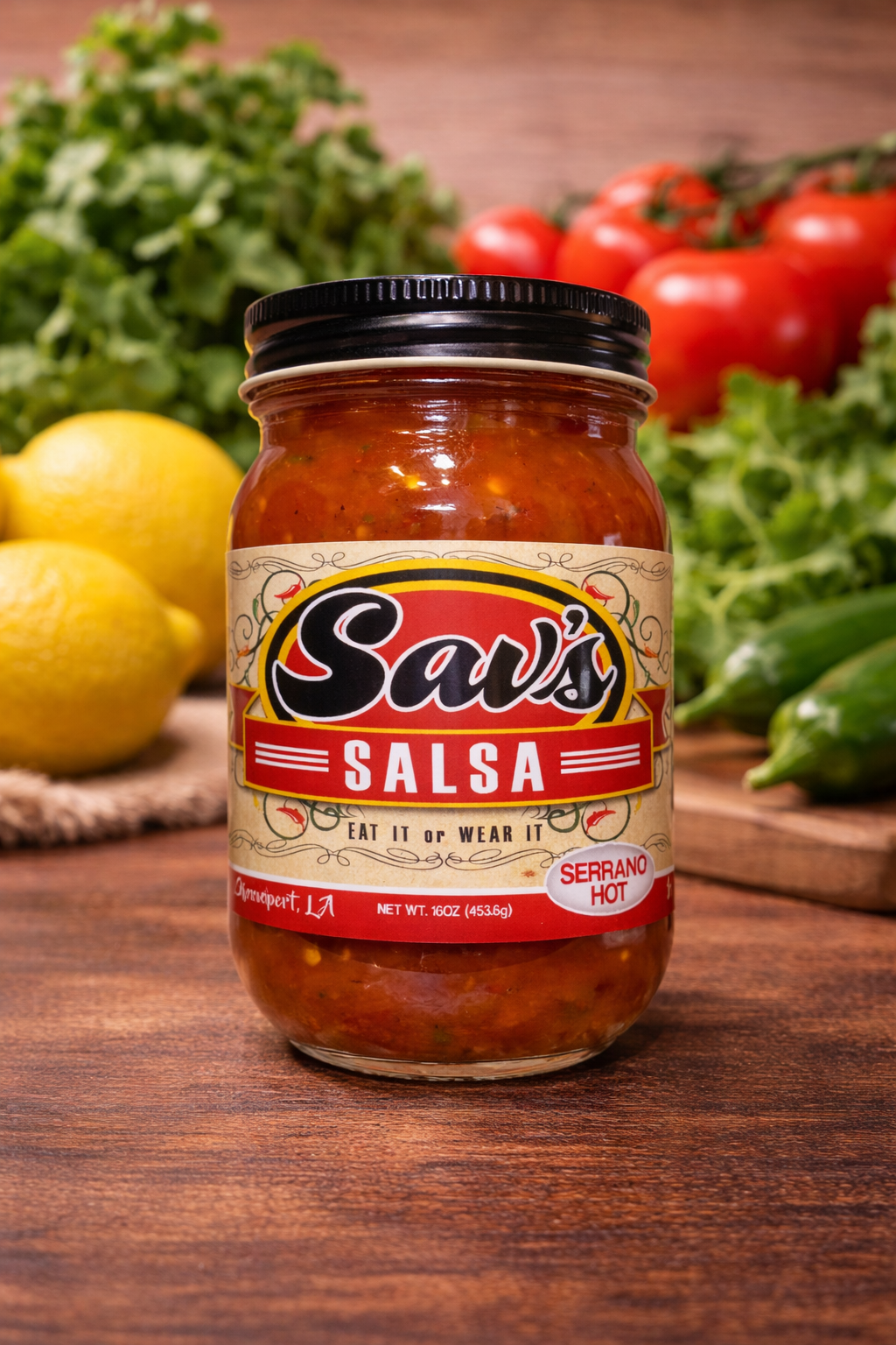 Sav's Serrano Hot Salsa - Case of 4- (Shipping only selection